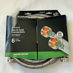 2 Pack Eastman 6ft Washing Machine Hot & Cold Connectors